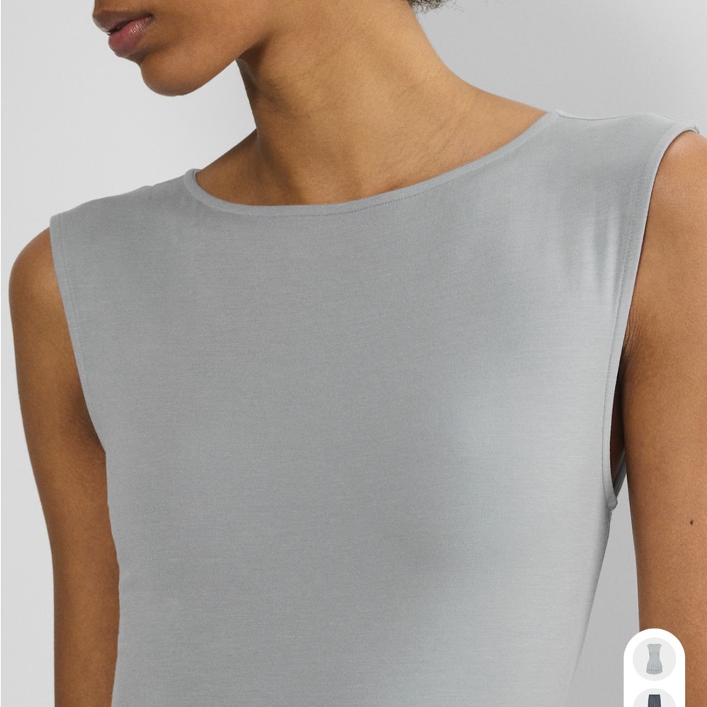 Aritzia Light Gray Ruffle Mini Dress - Picture 7 of 8